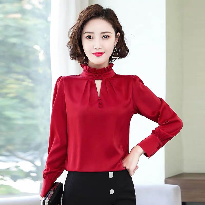 [HCM]áo kiểu nữ kín cổ thời trang cao cấp