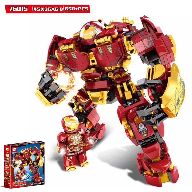 Đồ chơi mô hình lắp ráp trẻ em - Robot biến hình - Robot Hulkbuster Iron man đỏ - Qùa tặng bé trai bé gái - Nhựa ABS an toàn sức khỏe