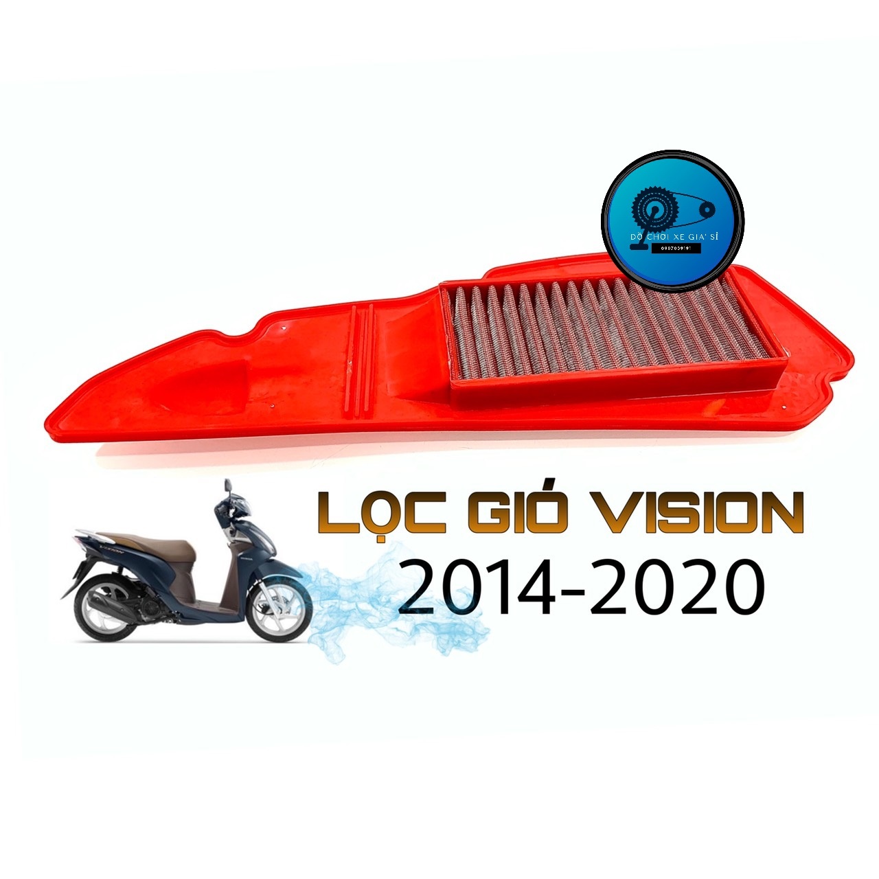 Lọc gió độ lưới thép cho honda vision 2014-2020