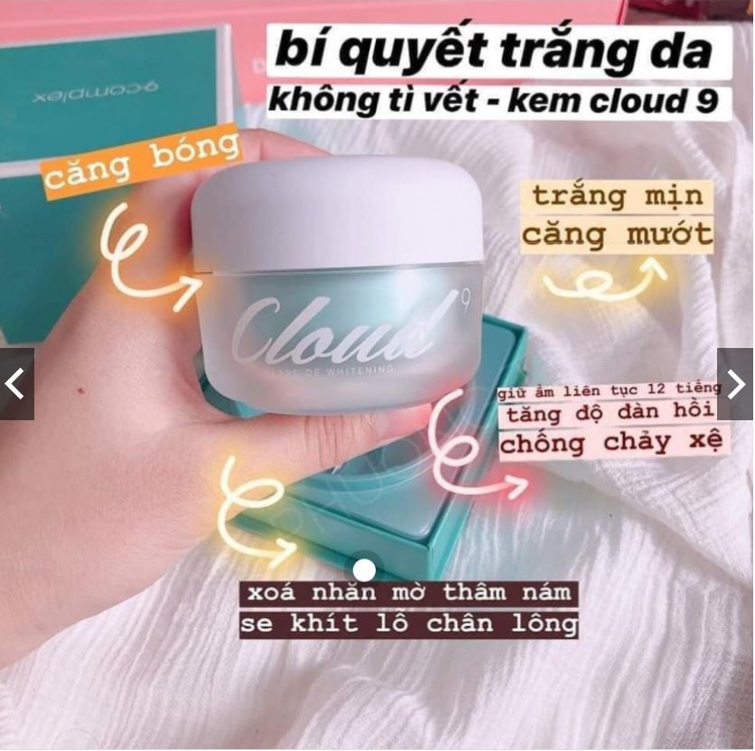 Kem dưỡng trắng da cloud 9 whitening cream. date 2027