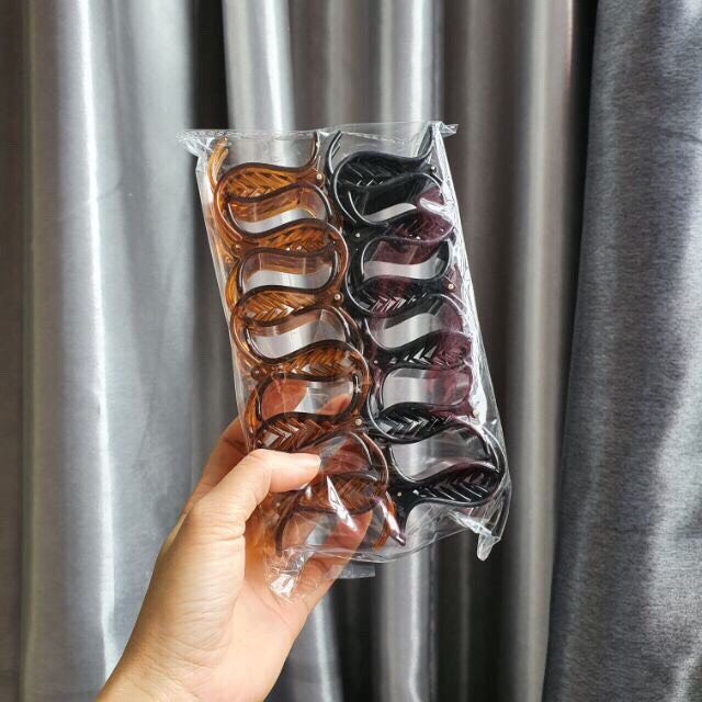 Sỉ SET 12 Kẹp Tóc Càng Cua 3 Răng Mix Màu (SET 12 Chiếc)