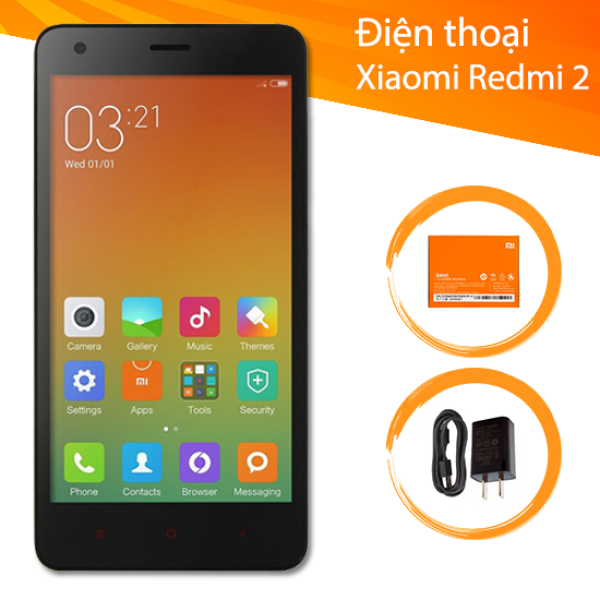 Điện Thoại Xiaomi Redmi 2 Chính Hãng - 2 sim - Full Phụ Kiện