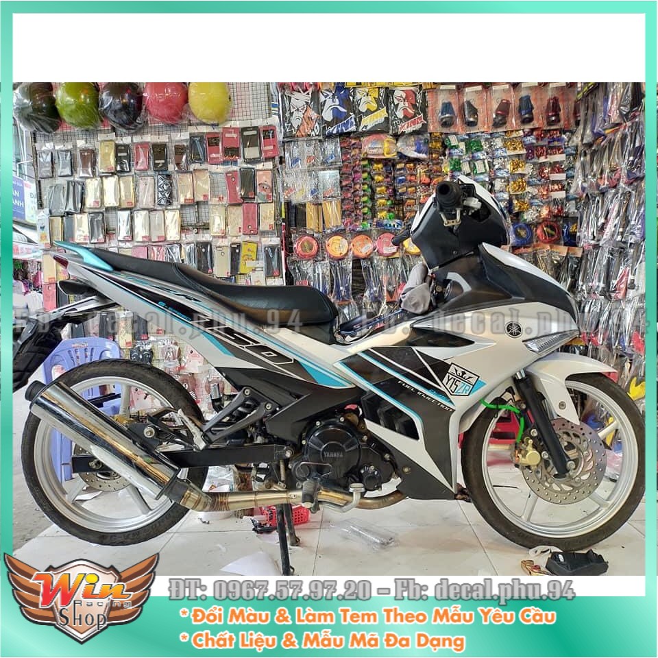 Tem rời exciter 150 y15zr xe bạc đen