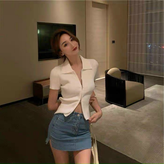 Áo gân cổ bẻ phong cách TTSLA0464
