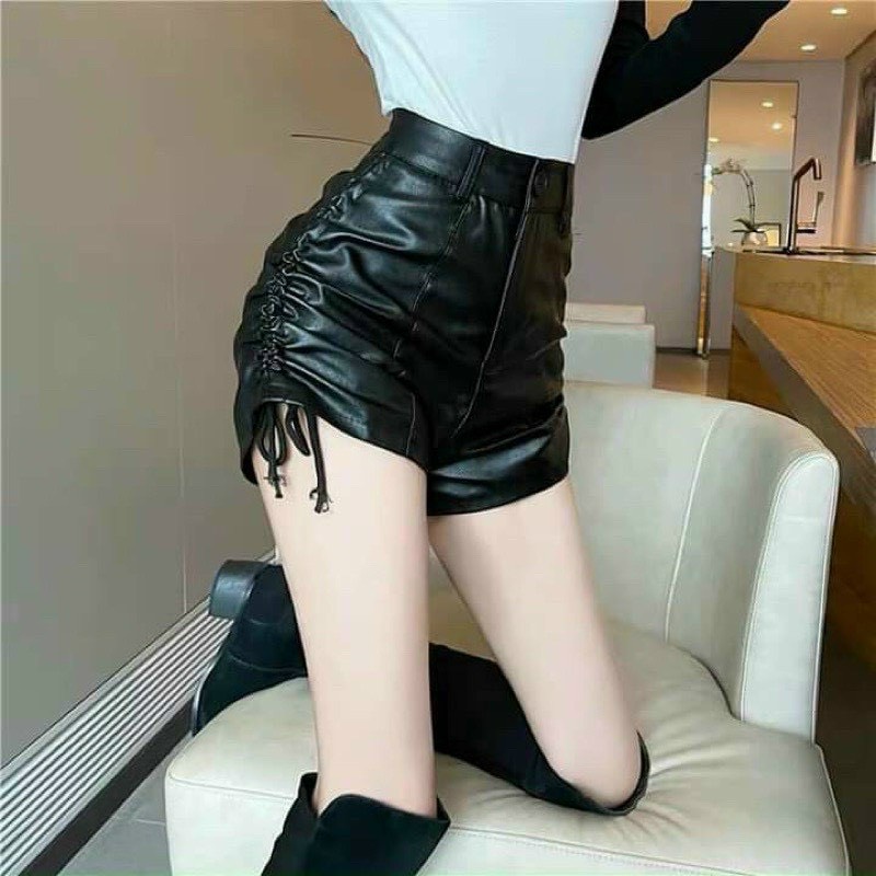 Quần Rút Dây 2 Bên Chất Da,Quần Short Thời Trang Nữ-LY STORE