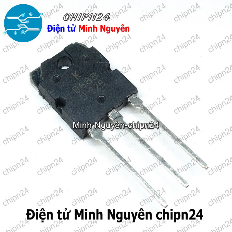 [2 con] (KT2) Transistor B688 (chữ K) TO-264 PNP 8A 120V (2SB688) - HH004298