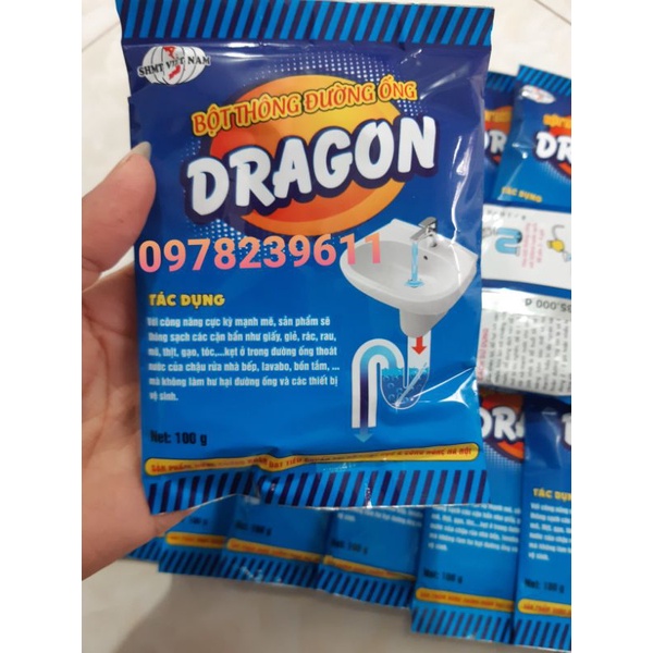 bột thông cống cực mạnh DRAGON (10 GÓI)