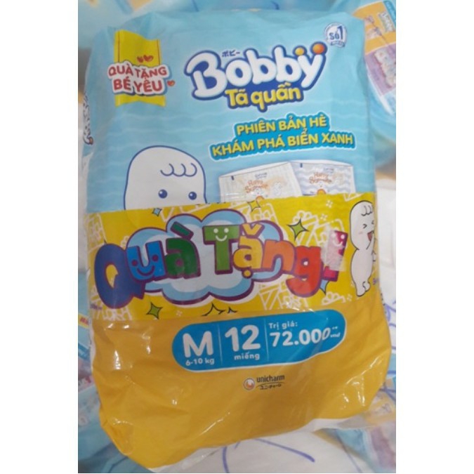 Tã quần Bobby M12/ L12/ XL12/ XXL12 ( Hàng KM)