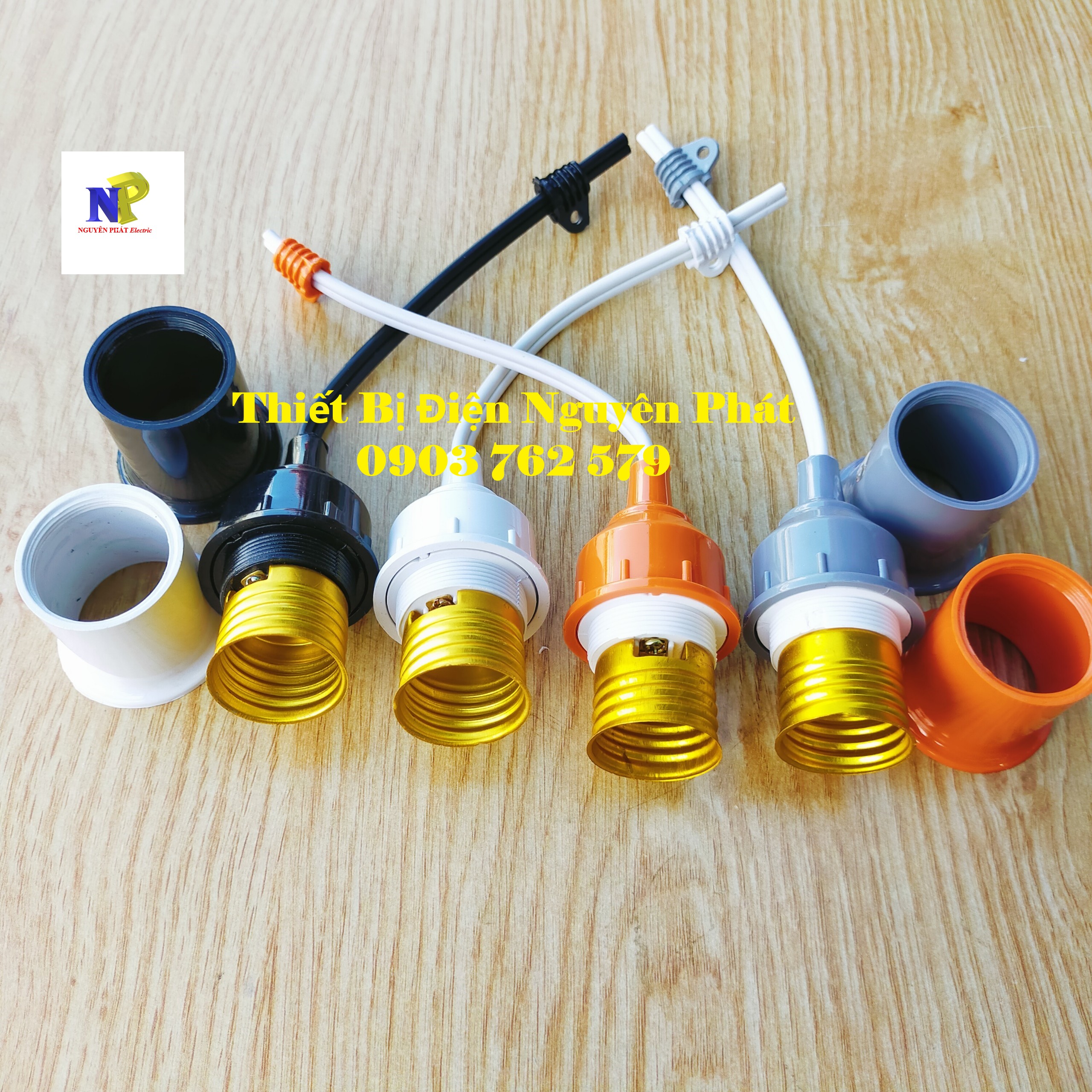 Đuôi Đèn Kín Nước Pipo & Conip E27 (Dây 20cm) Cao Cấp
