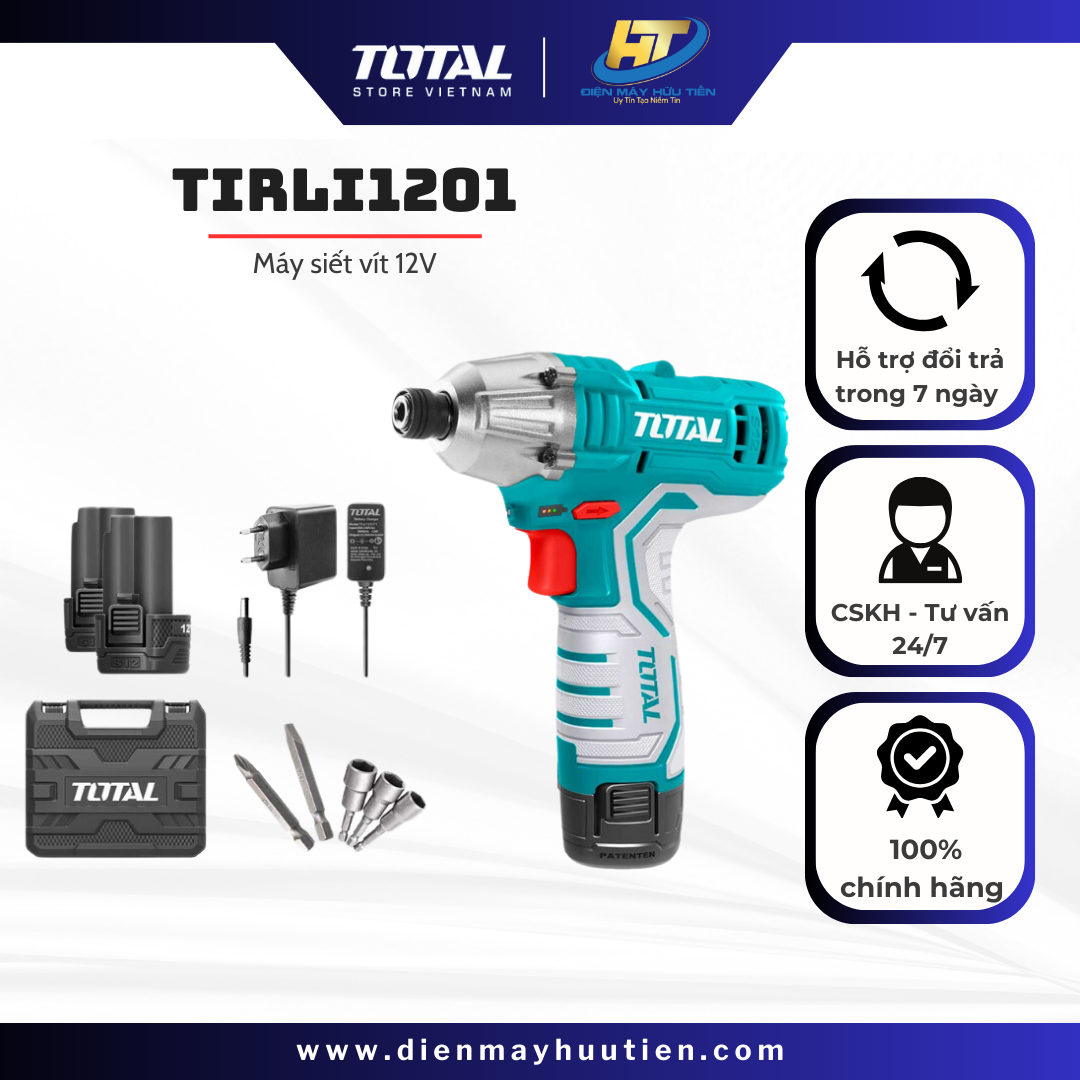 Máy siết vít dùng pin lithium 12v total tirli1201