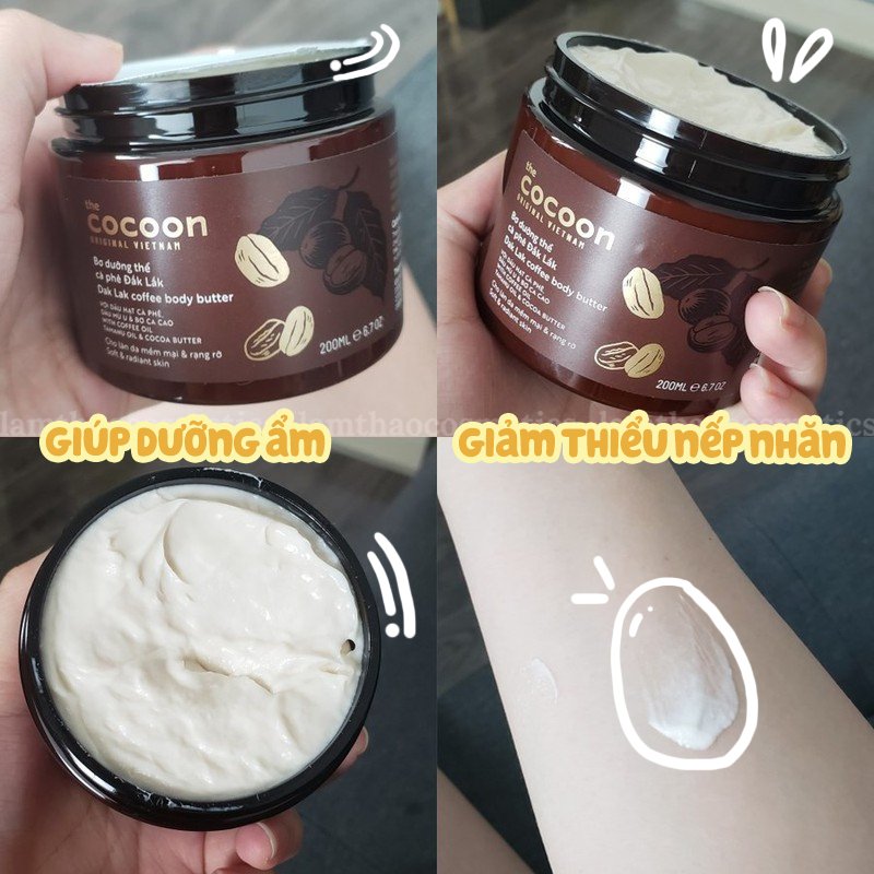 Bơ Dưỡng Thể Cà Phê Đắk Lắk Cocoon 200ml