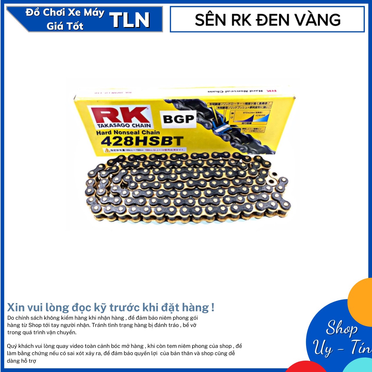 [HCM]SÊN RK CHAN 428 HSB ĐEN VÀNG C.HÃNG