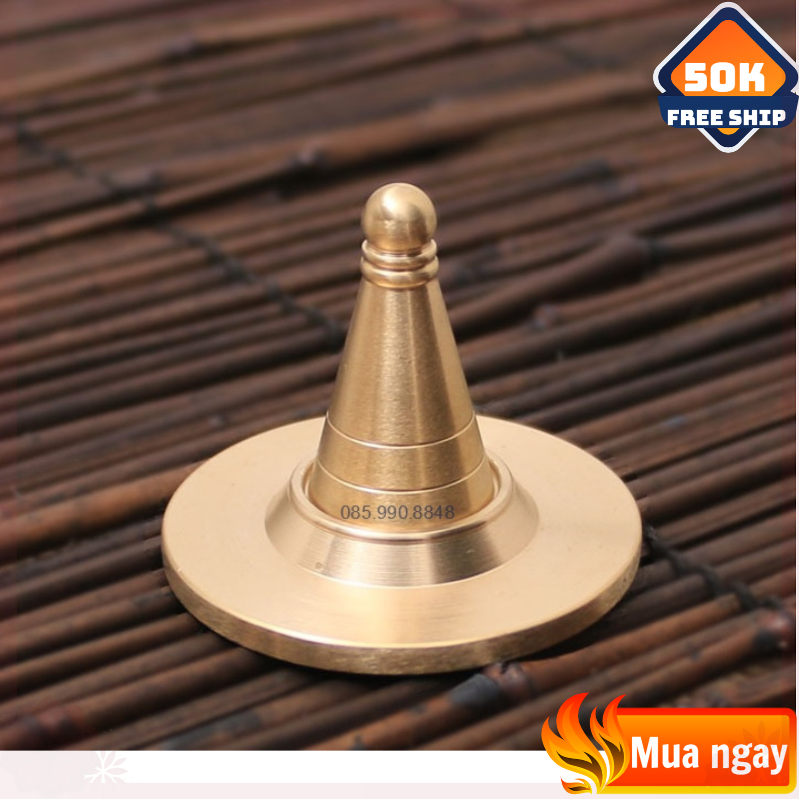 Dụng cụ Tạo Hình trầm nón để đốt bột trầm, bột phong thủy, bột tài lộc chất liệu đồng nguyên chất - Đẹp lãng mạn