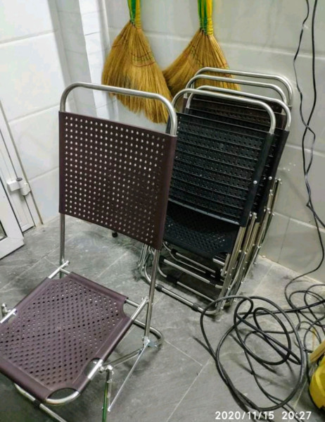 Ghế xếp Inox - nhựa đúc ( Cao 70 cm )