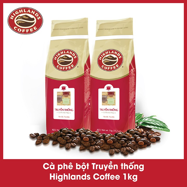 Combo 2 túi Cà phê bột Truyền thống Highlands Coffee 1kg
