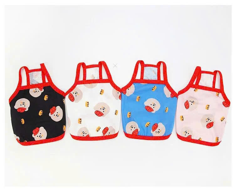 áo 2 dây in bear đội nón đỏ cho chó mèo - T3 PETS SHOP