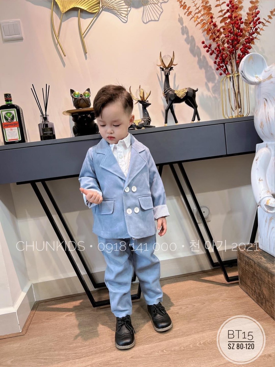 Bộ vest bé trai 3 món cho bé 1 - 4 tuổi