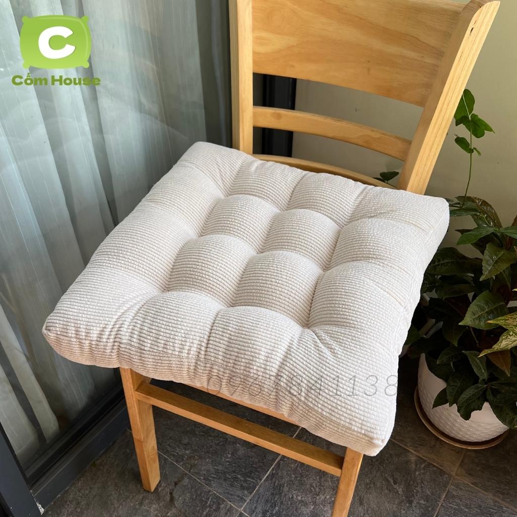 Nệm ngồi bệt, đệm ngồi vuông nhung tăm trơn nhiều màu 40,45,50cm