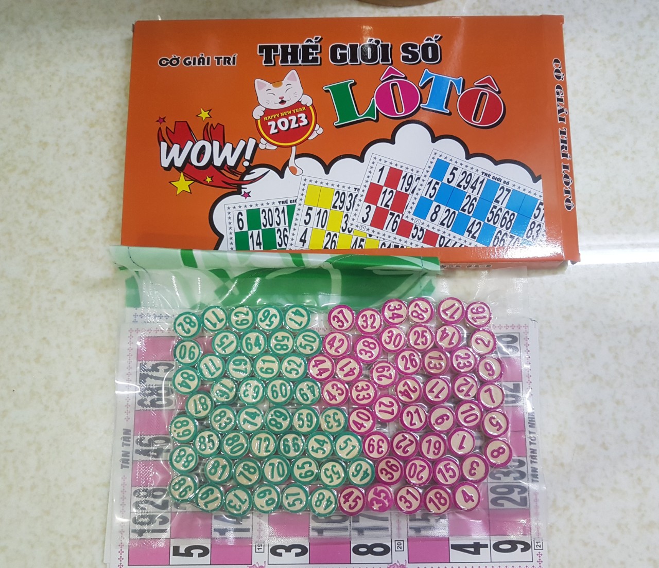 Bộ đồ chơi lô tô 90 số loại tốt - cờ lô tô