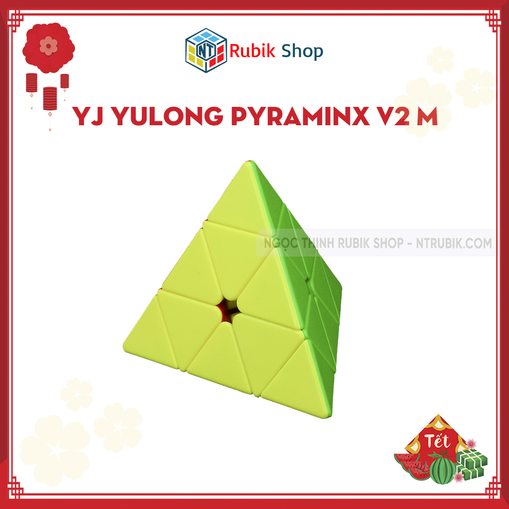 [Hoàn tiền 10%]Rubik Pyraminx YJ Pyraminx V2 M Stickerless YongJun YuLong V2 M Stickerless Có Nam Châm