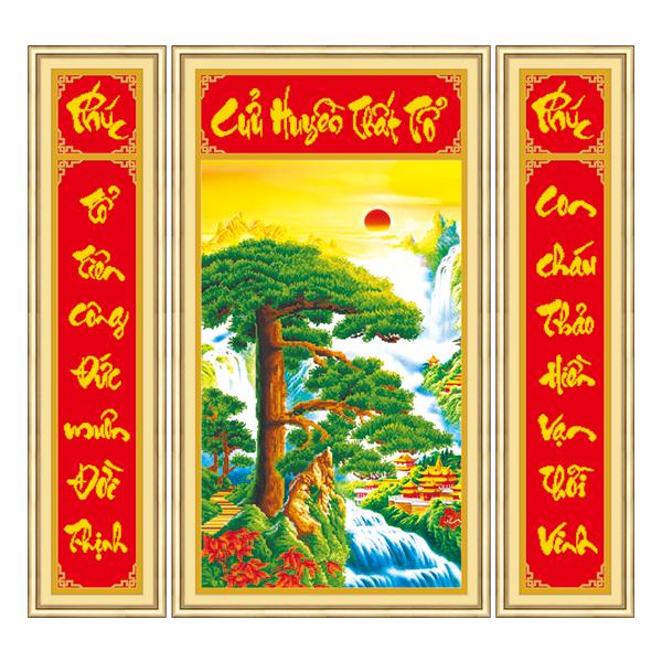 [HCM]Tranh Đính Đá Liễng Cửu Huyền Thất Tổ Mã 77365 -  sản phẩm đảm bảo chất lượng-uy tín lên hàng đầu