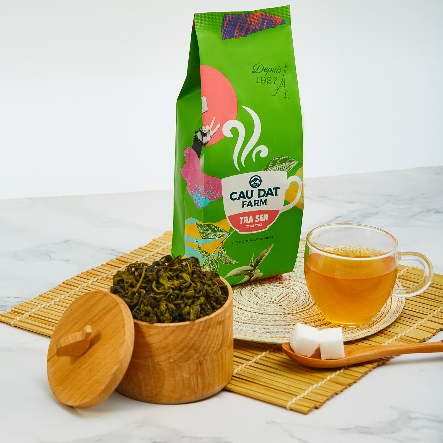 TRÀ SEN CẦU ĐẤT GÓI 100G