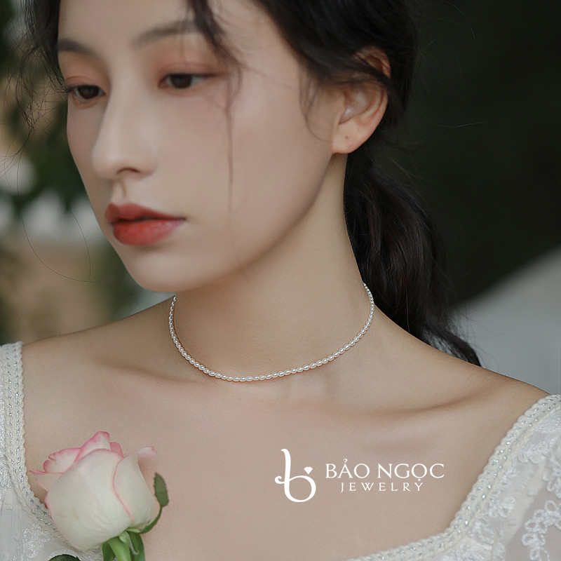 Vòng Choker Ngọc Trai, Vòng Cổ Ngọc Trai Nhí Hạt Tròn, Dài 3-5 Ly, Ngọc Trai Tự Nhiên Nước Ngọt - Bảo Ngọc Jewelry - THIẾT KẾ