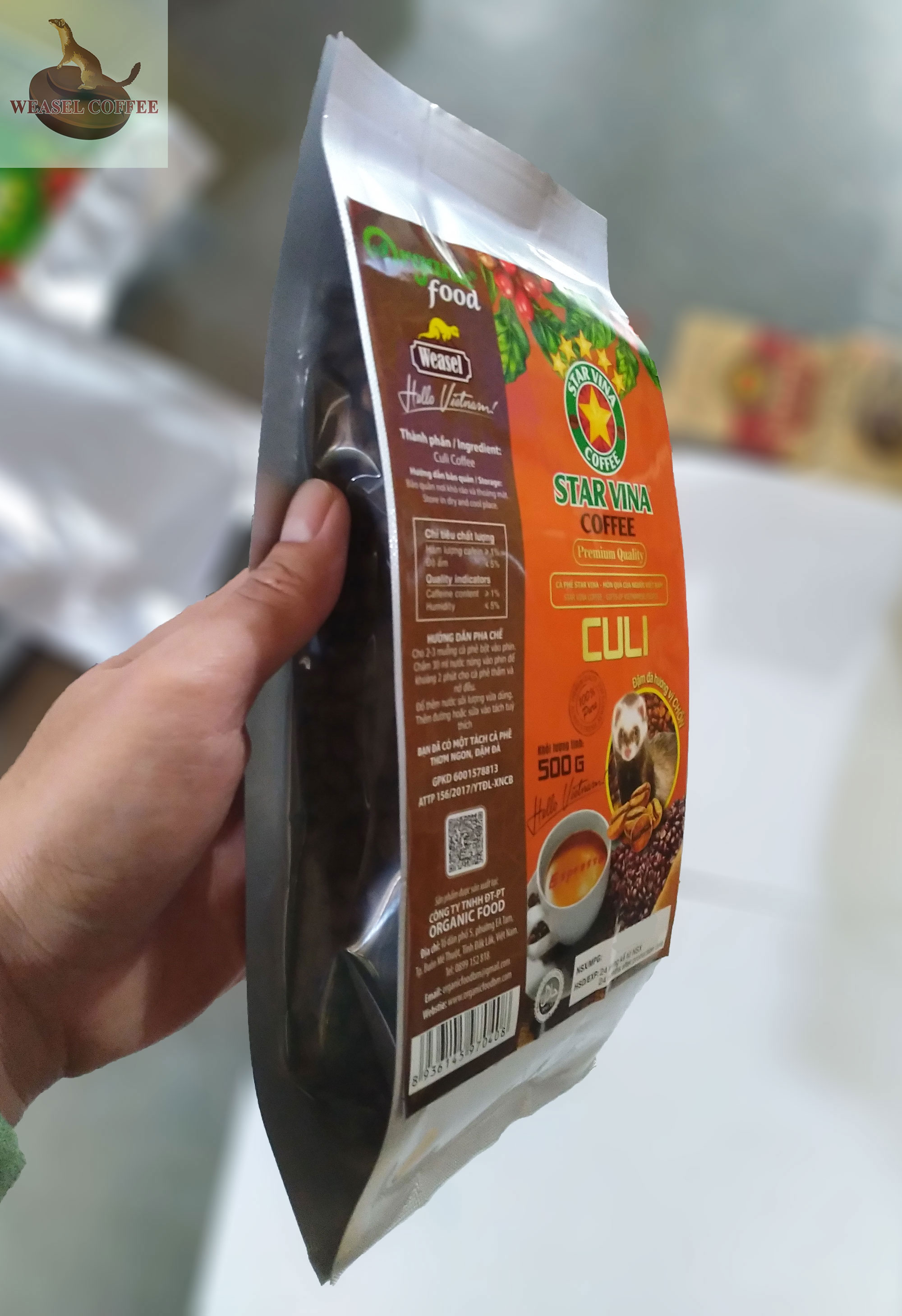 Combo 2 túi ( 1kg Hạt ) - Cà Phê Culi Hương Chồn