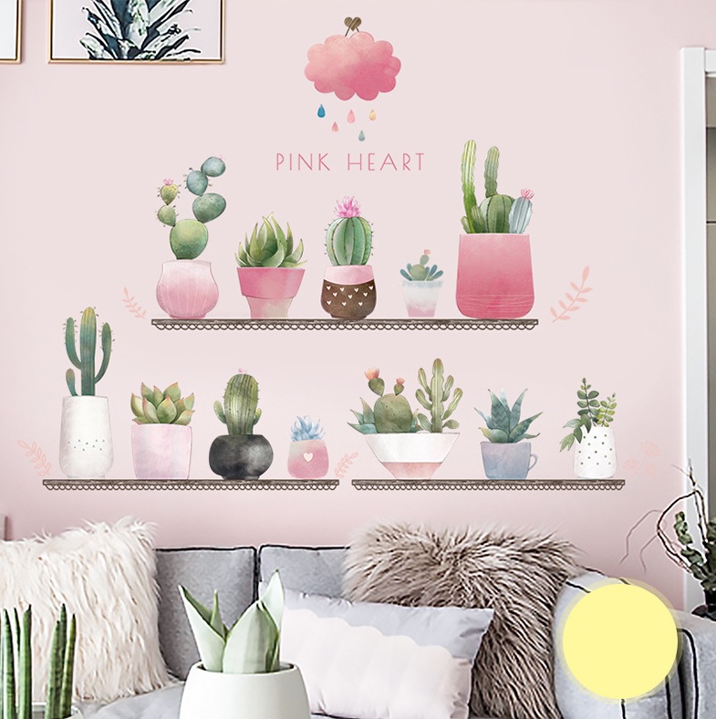 Decal dán tường Chậu cây hồng - C19 - Vivadecal