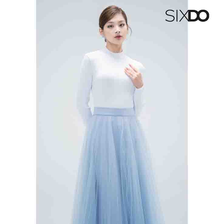 Áo kiểu nữ dài tay cổ 3 phân SIXDO (Long Sleeves Knit Top)