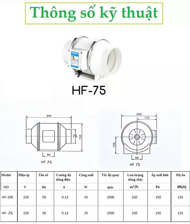 Quạt Thông Gió Hút Mùi Đường Ống Đa Năng Không Gây Ồn Hiệu Suất Cao Chuyên Dùng Cho Nhà Bếp Công Sở Nhà Vệ Sinh