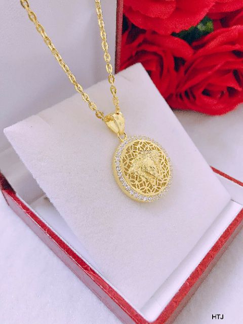 Dây Chuyền Mặt Versac Bạc Mạ Vàng Cho Nữ