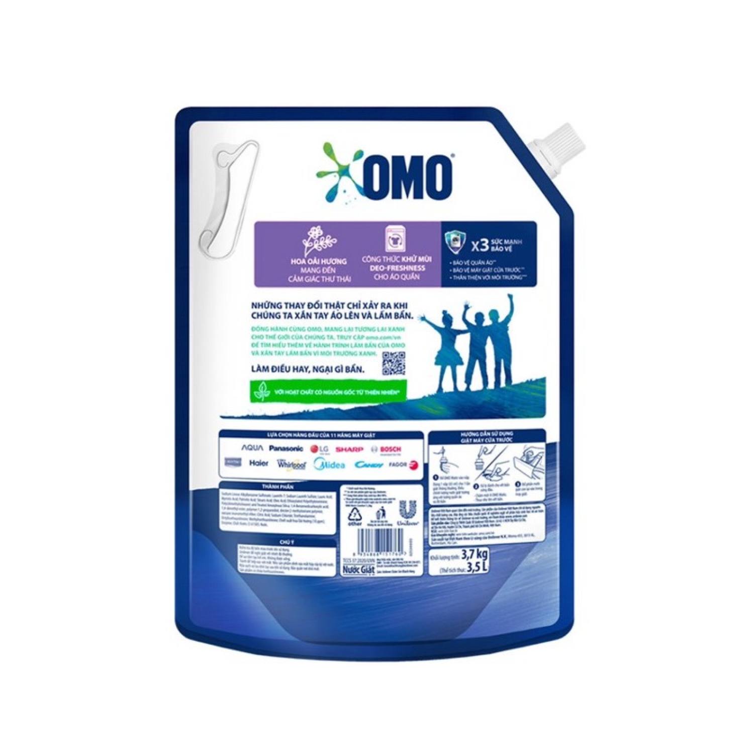 Nước giặt OMO Matic 3,6kg /3,9kg(Túi)