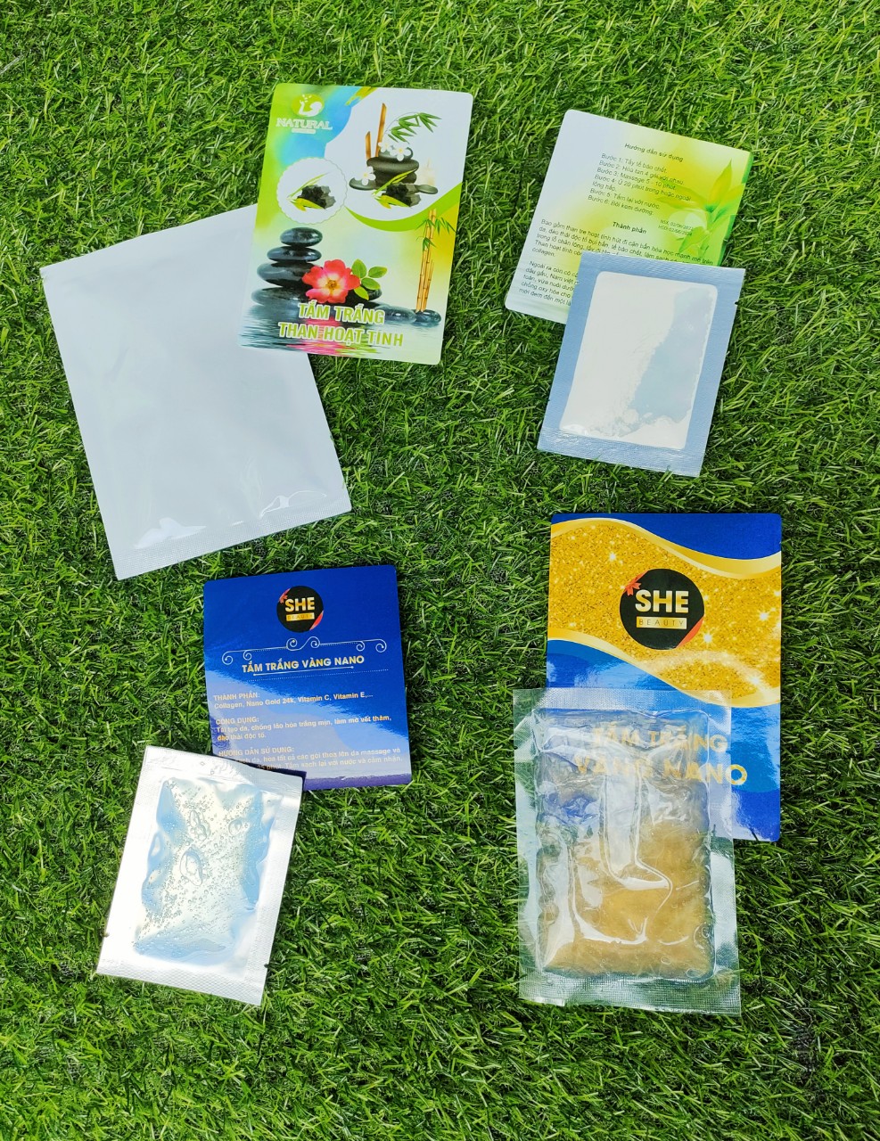 Set of 4 pack white bath herb