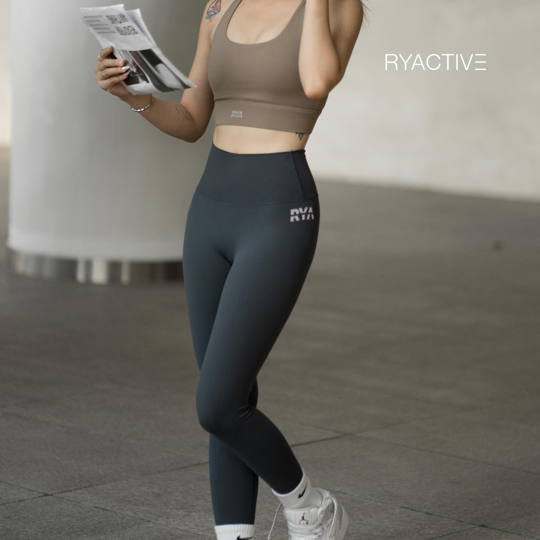 Quần legging thể thao dáng dài RYACTIVE - RYA Legging Dark Grey