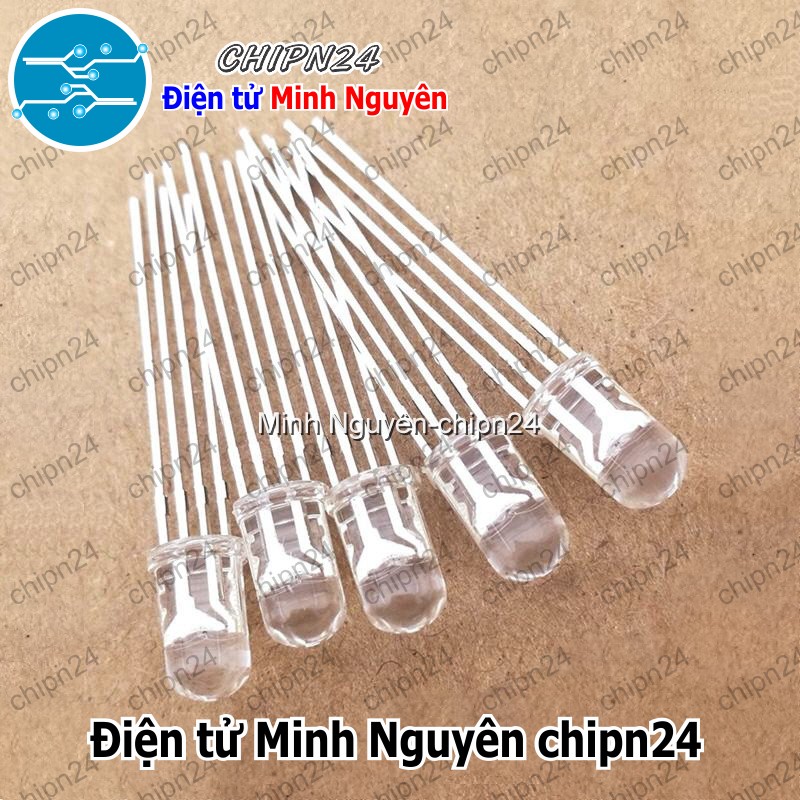 [10 con] (TK18, H15) Led 5mm Trong 7 Màu RGB 4 chân Dương chung - HH000906