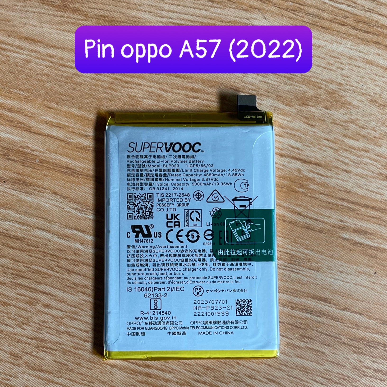 Pin oppo a57 2020 model blp923