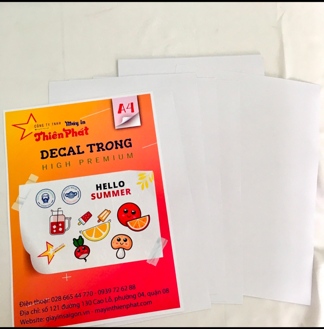[HCM]Giấy In Nhiệt Decal Đế Trong A4, A3