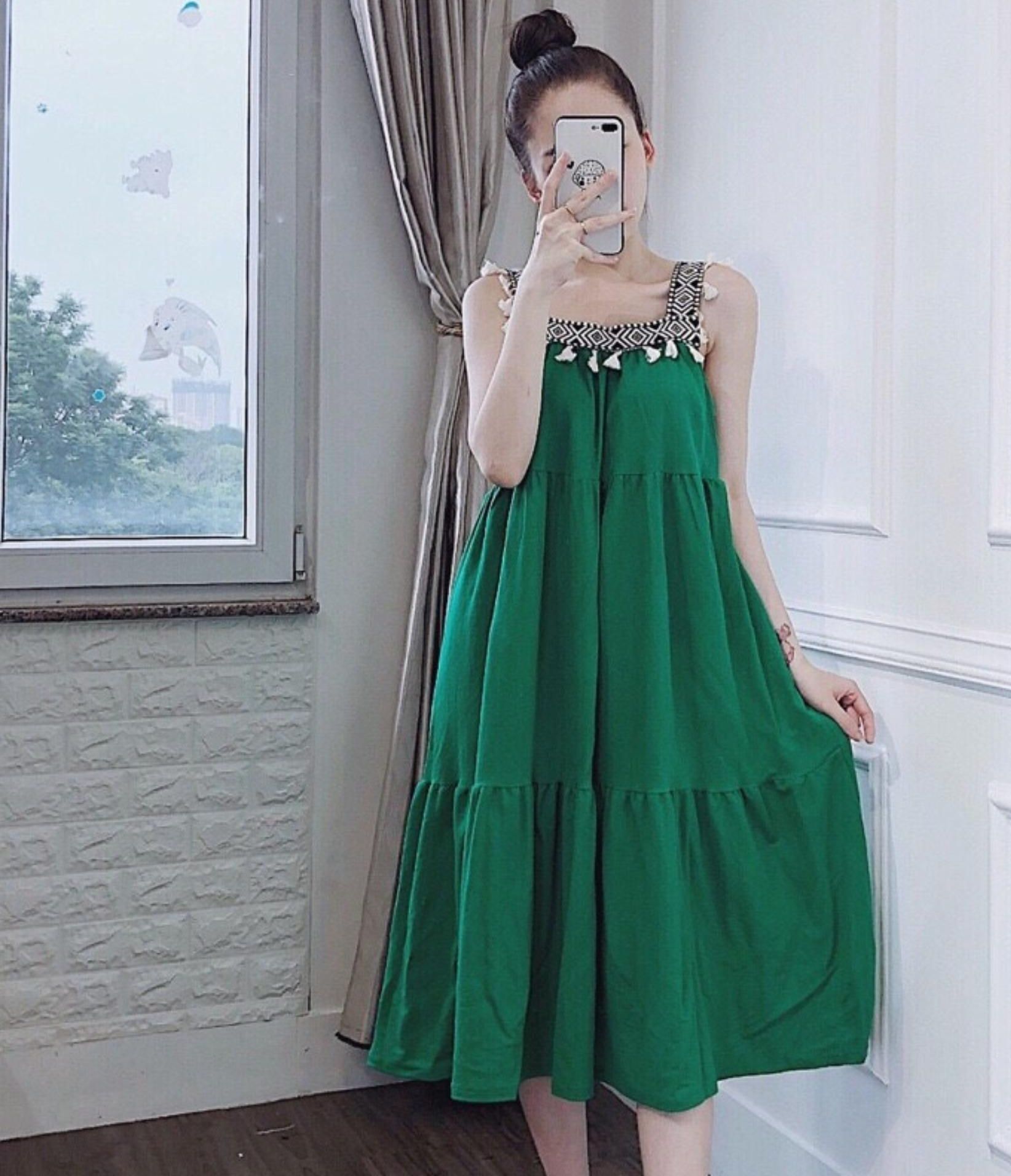 Váy bầu, Đầm bầu chất mềm mịn mặc bầu kết hợp sau sinh