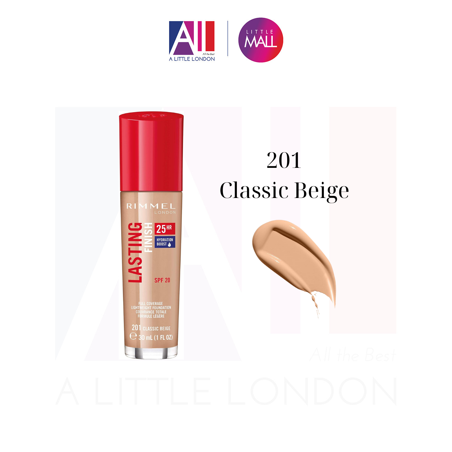 Kem nền Rimmel Lasting Finish 25h Foundation -201 (Bill Anh)