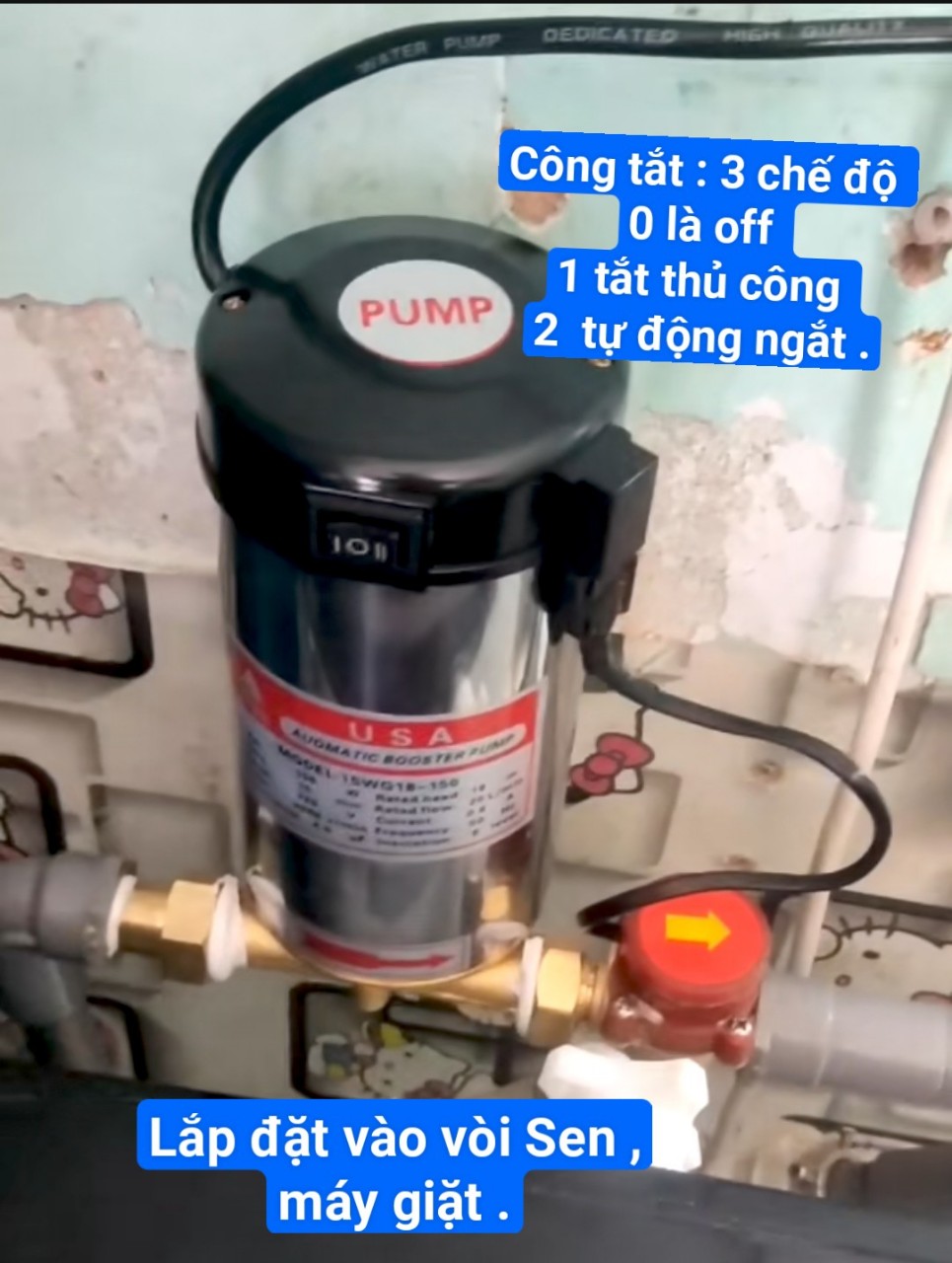 Bơm tăng áp máy giặt USA 100w .