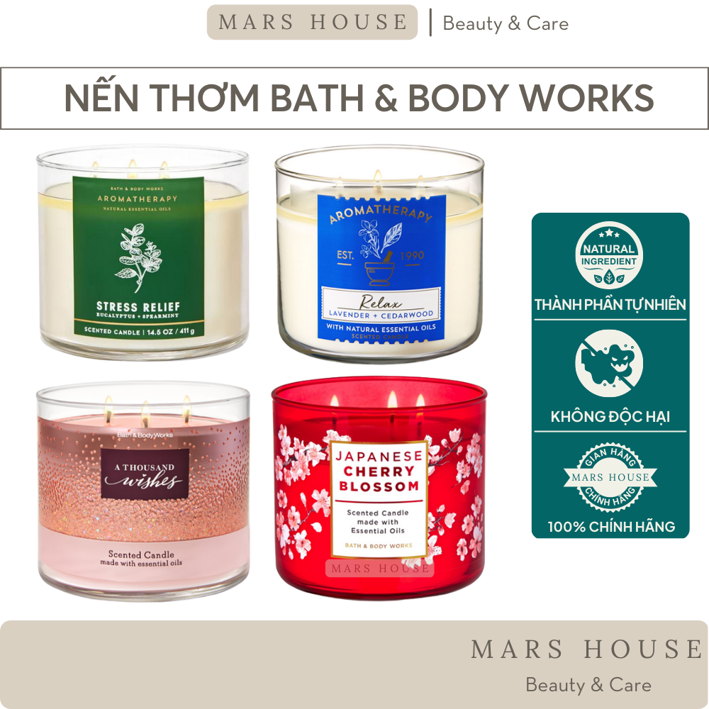 Nến Thơm 3 Bấc Bath & Body Works - 411g