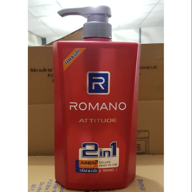[HCM]Tắm gội romano 2in1 Attitude đỏ 650g