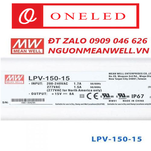 BỘ NGUỒN MEANWELL LPV-150-15