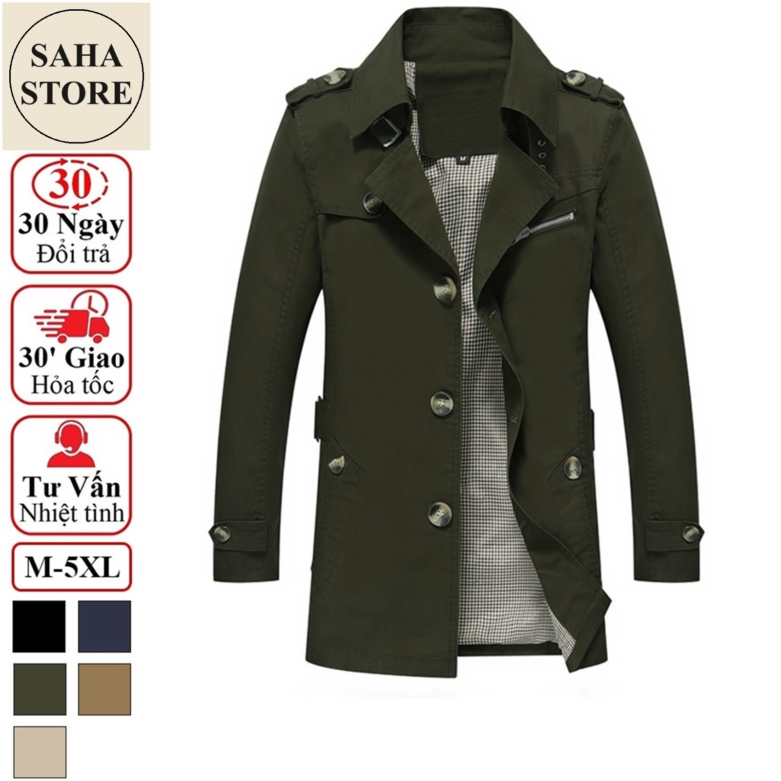 Áo khoác kaki nam hàn quốc manto SAHA12 măng tô dáng ngắn khaki blazer bigsize to 3xl 4xl 5xl cỡ đại 80kg 90kg 100kg