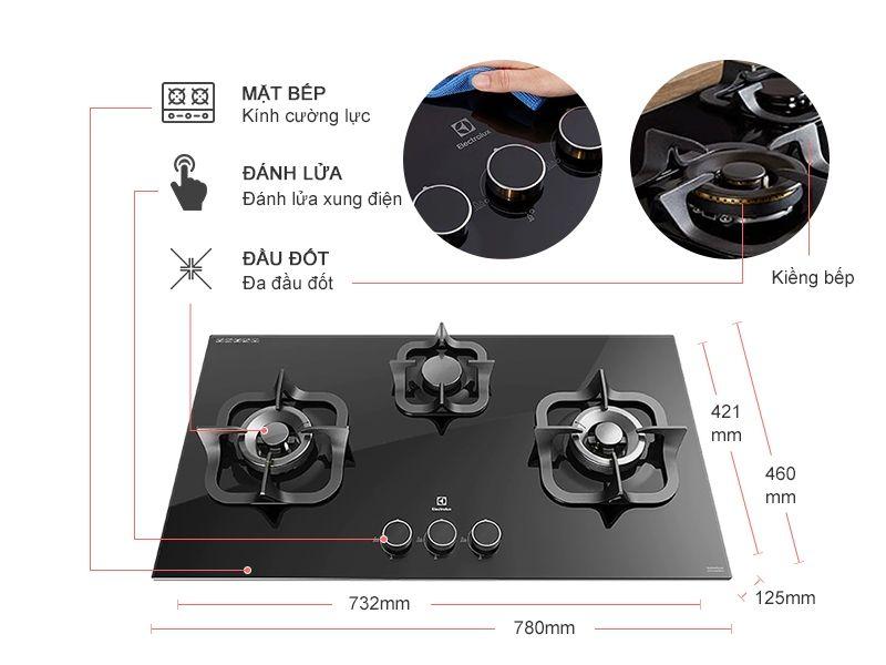 [Trả góp 0%]Bếp gas Electrolux EGT7838CK
