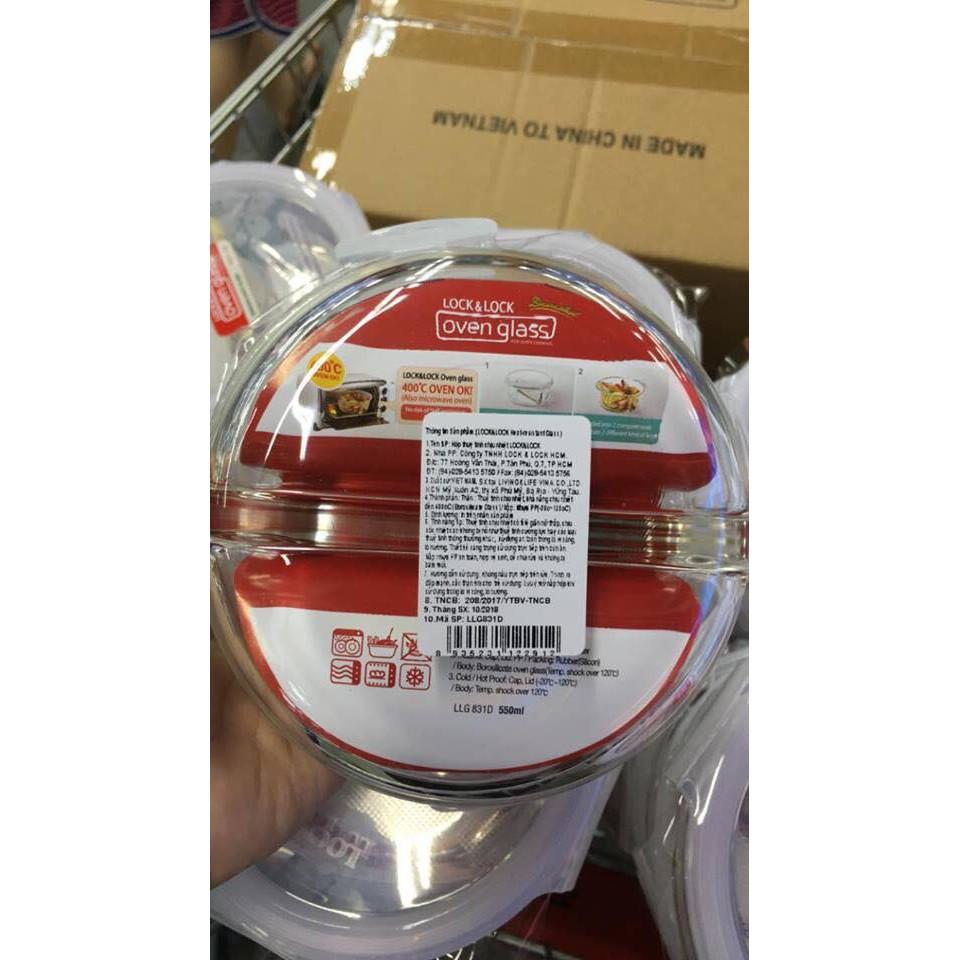 HỘP THỦY TINH CHIA NGĂN LOCK&LOCK 550ml