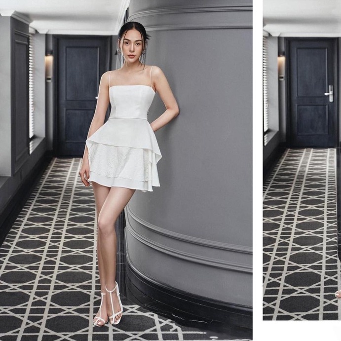Đầm Midi Trắng 2S Dáng Xòe