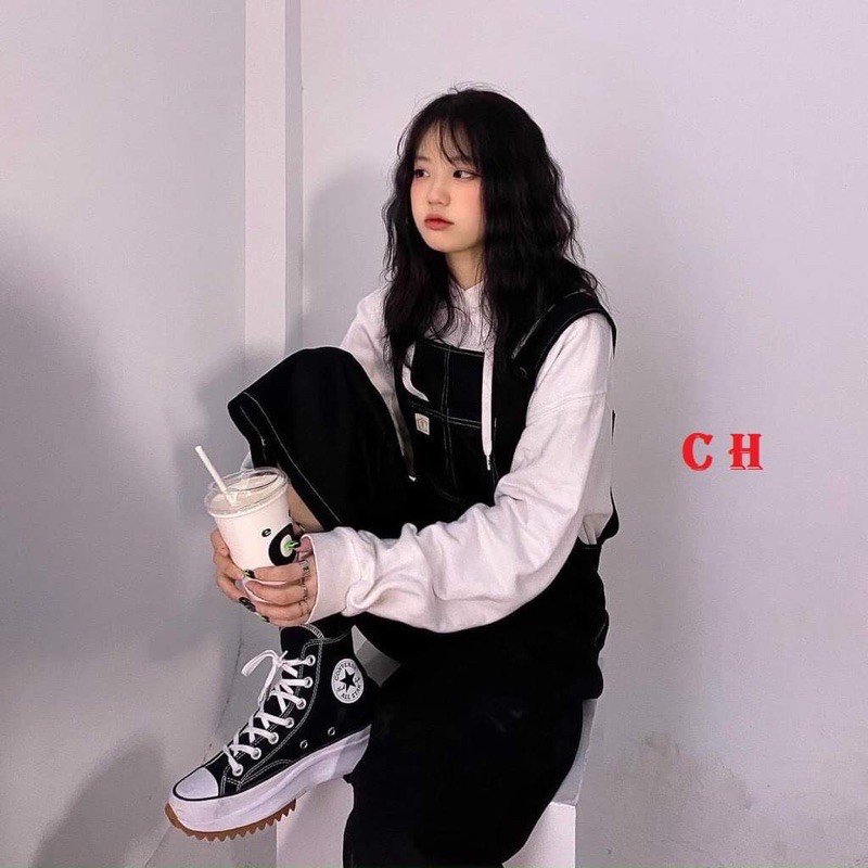 Yếm chỉ nổi lô gô trắng CH12