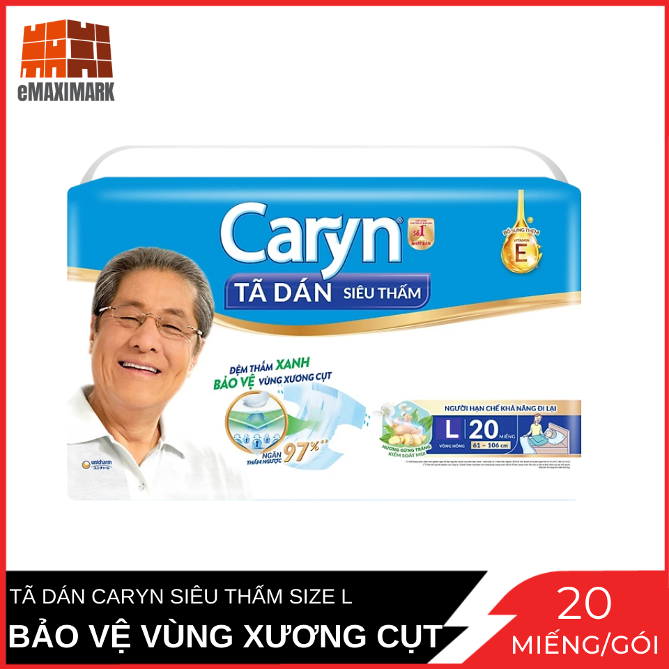 [HCM ship 2h] Tã Dán Caryn Size L Bảo Vệ Vùng Xương Cụt Gói 20 Miếng